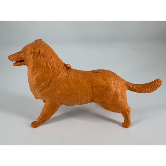 Vintage 1956 Plas-Trix Lassie Collie Dog Plastic Figure 10" Long Hollow Toy - Picture 2 of 5